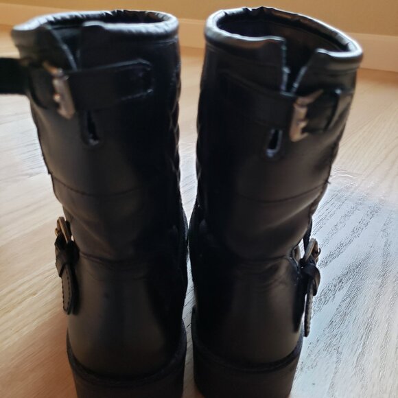Black genuine leather moto engineer boots - Size 8 M - EUC - Picture 4 of 10